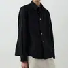 CES Japão Importado Algodão de Fibra Longa Seco ao Sol Minimalista Luxo Silencioso Exquisite Camisa Curta Casual Solta Camisa de Manga Longa