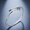 Joias Transfronteiriças Pulseira da Moda com Fivela de Diamante Pulseira de Aço Titânio que Não Desbota Pulseira de Aço Inoxidável Trevo de Quatro Folhas para Meninas
