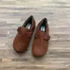 Versión de Piel de Vaca de los Zapatos Retro Estilo Bosque Birkenstock para Mujer Otoño e Invierno 2025 Mocasines Planos Perezosos Slip-On Birkenstock