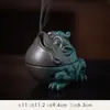 Quemador de Incienso de Cerámica Fortuna-Klingon Creativo Bestia Auspiciosa Tendencia Nacional Arena Verde Sapo Dorado Mascota de Té Adorno Decoración de Escritorio Artesanía