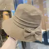 Elegante Sombrero de Pescador con Lazo para Mujer en Primavera y Verano, Sombrero de Sol Versátil, Pequeño Sombrero de Pescador Protector Solar que Muestra la Cara