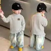 Camiseta Térmica de Polar para Hombre y Niño con Cuello Semi-Alto para Otoño e Invierno, Capa Base Cálida, Elegante Rayas, Versátil, Camiseta de Manga Larga para Niño
