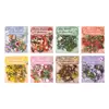 Adesivos florais românticos em estilo vintage para scrapbooking, decoração DIY e arte em colagem, apresentando uma variedade de flores e plantas