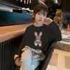 Novedad Primavera y Otoño 2026 Tops Casuales de Moda para Niños Medianos y Grandes, Camiseta de Manga Larga con Cuello Redondo de Dibujos Animados de Algodón Puro para Niñas
