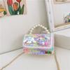 Bolso Nuevo para Niños Bolso de Mano con Perlas Mini Billetera Moda Cadena de Princesa Femenina Bolso Cruzado Pequeño Cuadrado para Niña