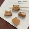 Estilo Antigo Estilo Chinês Seção Quadrada de Bambu Gato Pote de Mel Contas Soltas Madeira Coleção Artesanal DIY Materiais para Miçangas