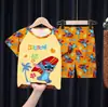 Pijamas de Verano para Niños al por Mayor Trajes de Manga Corta y Shorts para Niños Mayores Dibujos Animados Lindos Ropa de Casa para Bebés Niñas