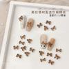 Maillard Mini Bow Nail Art Jóias Outono e Inverno Novo marrom Gelo Laço Laço Resina Unhas Cyber Popular Explosões