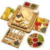 Cajón de tabla de quesos transfronteriza tabla de cortar verduras tabla de pizza bambú variedad tabla de cortar quesos traje tabla de cortar quesos frutas pan