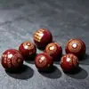 Estampagem a quente gravação a laser mantra ágata natural preta vermelha vidro contas soltas DIY Acessórios de miçangas artesanais cinábrio