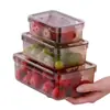 Caja de Conservación Rectangular Transparente Refrigerador Cocina Alimentos Portátil Caja de Almacenamiento para Refrigerador Caja de Plástico PP de Grado Alimenticio