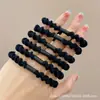 Cuerda Negra Simple para el Cabello, Gama Alta, Goma Elástica de Alta Elasticidad, Goma para el Cabello, Sin Marca, Sin Daño al Cabello, Goma para el Cabello, Accesorio Versátil para el Cabello para la Vida Diaria de las Mujeres
