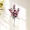 Cipó de Frutas Vermelhas Artificiais, Frutas da Fortuna Festivas DIY Frutas de Acácia, Cipó de Flores de Natal Artificiais, Decoração de Parede com Flores Penduradas