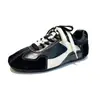 Zapatillas de entrenamiento alemanas retro para mujer con bloques de color, hechas de piel de vacuno de plena flor, colección de otoño 2026, con cordones, con tacón oculto para mayor altura, a la moda y casual