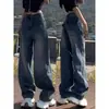 Jeans Curvos Estilo Banana Talla Grande para Mujer, Pantalones Sickle Adelgazantes de Verano, Pantalones Rectos Sueltos de Pierna Ancha Estilo Papá