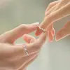 Anillos de Pareja de Plata S925 de Muérdago para Hombres y Mujeres Nuevos Anillos Festivos Anillos de Pareja de Alta Gama Regalos