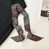 Bufanda de Seda con Patrón de Anacardo Retro y Cuentas Collar Cadena Larga Apilada para Suéter Accesorios de Atuendo de Viaje para Mujer de Sichuan