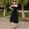 Gran Venta 2024 Nuevo Estilo de Verano Estilo Hong Kong Retro Elegante Camisa Protectora Solar + Aspecto Adelgazante de Cintura Traje de Vestido de Tirantes Línea A