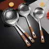 Colador Grande Espesado de Acero Inoxidable Cuchara para Fideos y Empanadillas Cuchara de Sopa Doméstica Separador de Grasa Cuchara Drenadora Comercial para Hot Pot