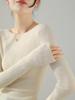 Yangzi Hilo Textura de Lana Sin Costuras Corte Ajustado Ropa Interior para Mujer Primavera 2025 Cuello Redondo Suéter Básico de Capa Gris 060