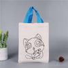 Bolsa de lona de colores para manualidades, hecha a mano, para guardería, con grafiti para niños, con logotipo imprimible.