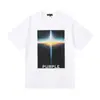 Comércio Exterior Marca da Moda Marca Roxa Logo Clássico de Letras Estampado Manga Curta Névoa Rua Americana Marca da Moda Camiseta