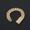 Hip-Hop Transfronteiriço 18mm Zircônia Corrente Cubana Bolha Pulseira Masculina Acessórios Joias de Rua Tendência Europeia e Americana Personalização