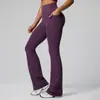 Calça de Yoga Modeladora Cintura Alta Estilo Europeu e Americano, Calça Fitness com Bolso Emagrecedora Levanta Bumbum, Calça Esportiva Feminina de Perna Larga Emagrecidora Flare
