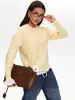 Cárdigan de Punto Estilo Coreano para Mujer, Chaqueta Suéter de Encaje Otoñal, Top Blanco con Cordones para Abrigo