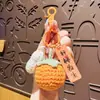 Bolsita tejida de lana terminada para llavero de coche colgante cosa buena sucedió corazón de niña accesorios de felpa pequeño regalo