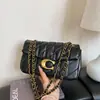 Bolso de hombro de cadena transfronterizo, patrón de rombos simple, nuevo y moderno 2026, bolso de axila elegante, bolso cuadrado pequeño cruzado casual para el trabajo