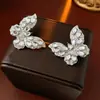 Pendientes Vintage de Segunda Mano con Circonita y Perla Lujo Accesible Exquisitos Pendientes de Gama Alta Diseño de Pendientes de Nicho Venta al por Mayor