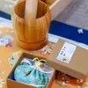Kit DIY de Bolsita Perfumada con Materiales, Mortero y Mano de Madera de Alcanfor, Hierbas de Aromaterapia, Artemisa, Bolsa Vacía para Bolsita de Boda de Empresa