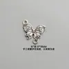 Liga Prata Xizang Estilo Moderno Folha Borboleta Pena Flor de Pessegueiro Pingente Pulseira DIY Feita à Mão Acessórios de Joias