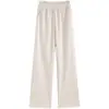 Pantalones de Pierna Ancha de Acetato y Lana para Mujer 2026 Nuevo Otoño e Invierno Versión Estrecha Pantalones Rectos Forrados de Lana Blanca