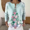 Sudadera de Punto con Cuello en V, Botones y Mangas Largas, Estilo Nuevo Transfronterizo, Otoño e Invierno, Suéter con Estampado de Moda Personalizado para Mujer