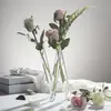 Tubo de Ensaio Vaso de Vidro Recipiente de Pequeno Diâmetro Arte Sala de Estar Ornamento Vintage Arranjo de Flores Vaso de Flores de Alta Qualidade Luxo Leve Retrô