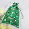 Bolsillo de arpillera con cordón de Navidad Bolsita para el día de Nochebuena para manzanas Caja de regalo para dulces y bocadillos navideños Bolsa de regalo Al por mayor