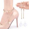 Cadena de Perlas y Diamantes, Cordones Incrustados de Diamantes, Zapatos de Tacón Alto sin Instalación, Cordones sin Tacón, Correas Anticaída Perezosas, Varias Correas