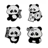 Insignia de Panda Lindo Expresión de Ánimo Broche Metálico de Panda Accesorio Lindo Cultural y Creativo Decoración para Mochila Sombrero