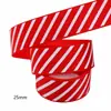Cinta Diagonal Rayada de Costilla de Navidad Personalizada de 2.5cm Cinta para Empaque de Cajas de Regalo Accesorios de Decoración para Escenas Festivas