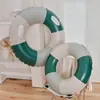 Coreano ins Anillo de Natación Danés Vintage Grueso para Adultos Oliva Inflable Anillo para Axilas para Bebé Rayado Cereza Anillo Flotante