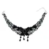 Colar Choker de Renda com Diamantes de Cristal Multicamadas Estilo Gótico Palaciano Retrô Mais Vendido Corrente para Clavícula
