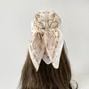 Lenço de Seda Floral Retro de Luxo Leve Transfronteiriço com Toque Macio, Lenço de Cabeça, Lenço, Lenço de Seda para Primavera e Outono, Lenço Quadrado Médio Feminino