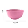 Tigela de Palha de Trigo 15cm Tigela para Comer Dormitório Tigela para Macarrão Instantâneo Tigela de Plástico para Sopa Doméstica Tigela para Macarrão Anti-Queda para Jardim de Infância com Tampa