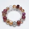 [Jingjing Nafu] Pulsera de Cristal de Fresa Natural para Mujer La Más Fácil de Combinar Pulsera de Cristal Rodolita Al por Mayor