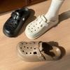 Sapatos Eva Birkenstock Baotou Meias Chinelos Femininos para Uso Externo 2025 Novos Chinelos Eva de Sola Grossa Preguiçosos de Uma Tira