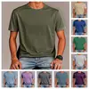 [Camiseta de algodón talla europea] Camiseta de algodón talla europea Transfronteriza Color puro Lisa Clara Una pieza Venta al por mayor Manga corta Aliexpress Amazon