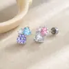 Novo Exclusivo Coração Geométrico Zircônia Hensen Luxo Acessível Cool Nicho Ins Piercing de Cartilagem Osso da Orelha Unha