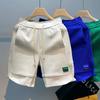 2024 Verão Nova Juventude Popular Cor Sólida Costura Calças Retas Calças Masculinas de Cinco Pontos Esportes Casuais Shorts Soltos